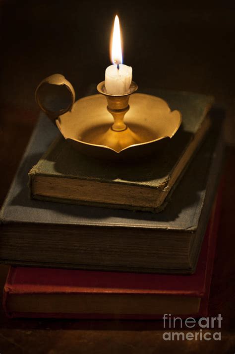 Pile Of Vintage Books By Candle Light Photograph by Lee Avison | Pixels