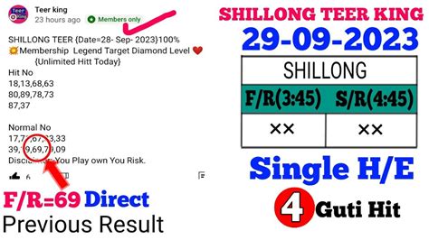 Fr 69 Direct Successful 29 09 2023 Shillong Teer Fr House Ending