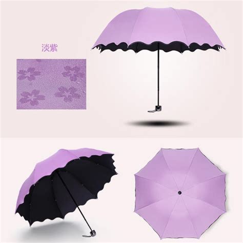 Sunshade Umbrella【防紫外線】遇水開花晴雨兩用傘黑膠防曬太陽傘男女三折疊遮陽傘 Chl20130923c Thaipick