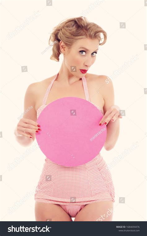 Sexy Blonde Pinup Woman Wearing Pink Stock Photo Shutterstock