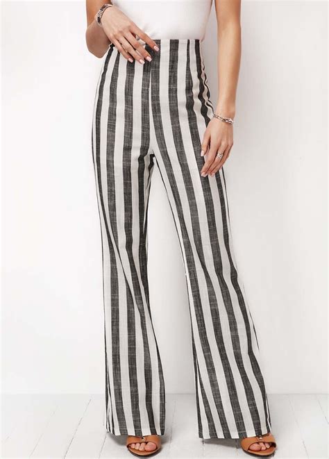 High Waist Vertical Stripe Flare Pants Usd 31 11