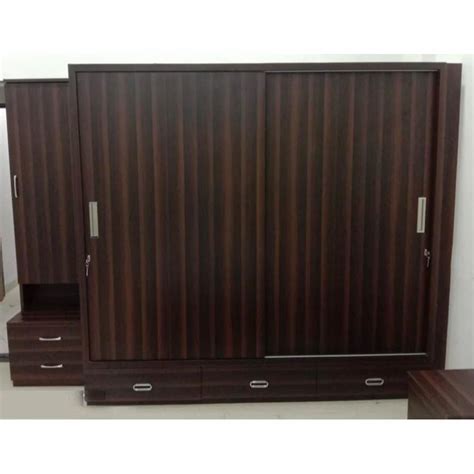 2 Door Brown Wooden Sliding Wardrobe Without Mirror At Rs 8000 Piece