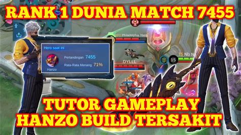 HANZO TOP GLOBAL MATCH 7455 TUTOR GAMEPLAY BUILD HANZO TERSAKIT By No