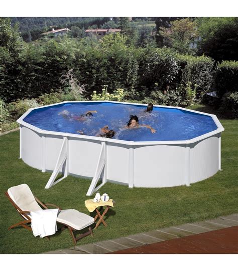 Piscina Gre Fidji Ovalada De Acero Chapa Blanca X X Cm