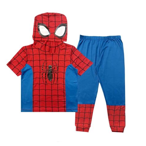 Pijama Movis Talla 6 Manga Corta con Capucha Diseño Spiderman Rojo