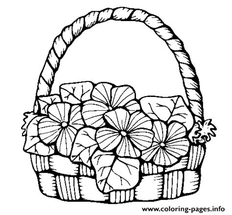 Flower Basket Coloring Page Printable Coloring Pages