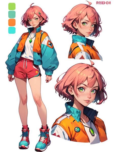 AI Art Model Character Design Sheet HELPER 3 PERSPECTIVES COLOR