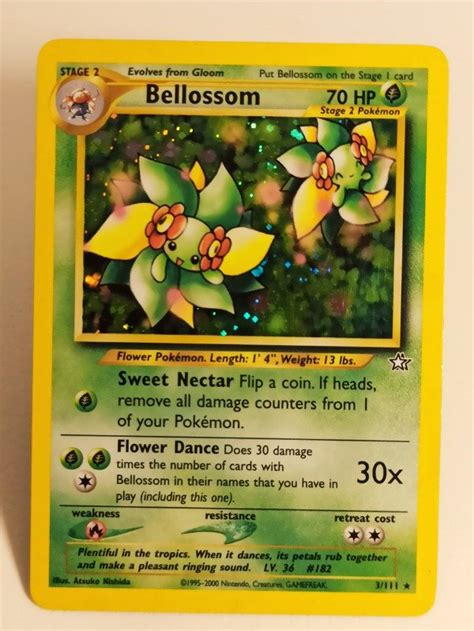 Cartas Pokemon Bellossom Neo Genesis Holo Rare Nm Papaya Tcg