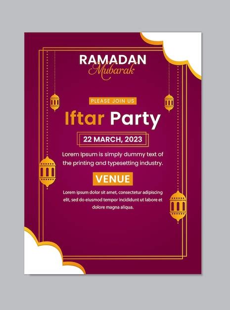 Ramad N Mubarak Iftar Party Tarjeta De Invitaci N O Dise O De Plantilla