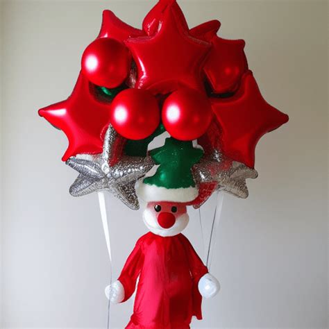 Christmas Balloon Bouquet In The Shape Of A Christmas Star Santa Cute