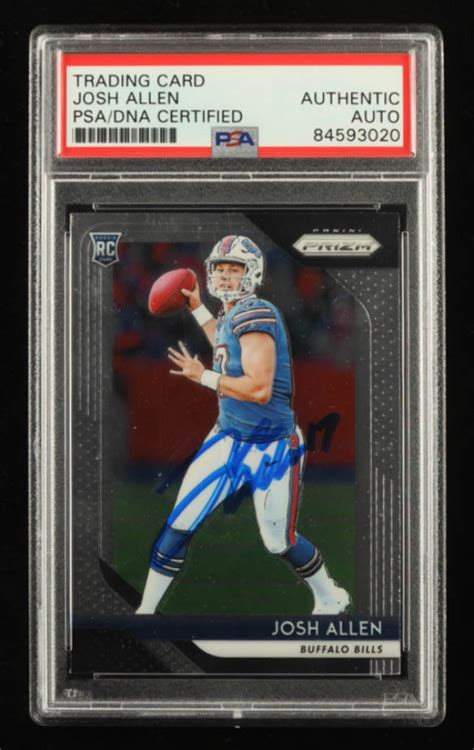 Josh Allen Signed 2018 Panini Prizm 205 Rc Psa Pristine Auction