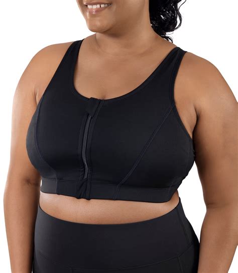 Comfort Support Zip Front Plus Size Sports Bra Junoactive Plus Size Sports Bra