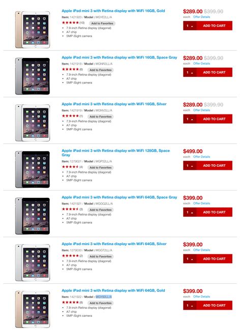 Apple iPad mini 3 Wi-Fi in all colors: 16GB $289 (Reg. $399) or 64GB $399 (Reg. $499)