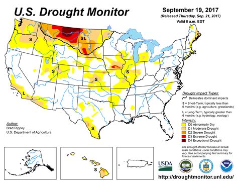 Us Drought Monitor Update For September 19 2017 National Centers