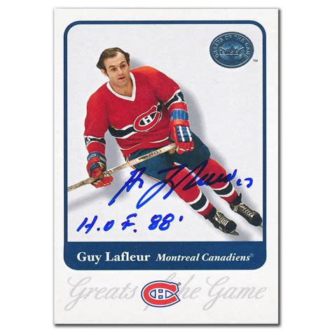 Fleer Greats Of The Game Guy Lafleur Autographed Card Nhl