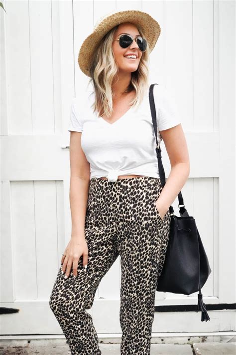 How To Wear Leopard Pants J Crew Factory Red White Denim