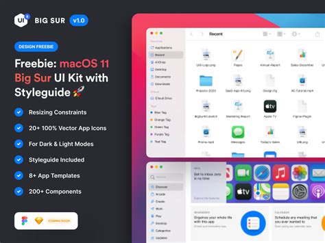 Macos Big Sur Ui Kit Free Sketch Resource Sketch Elements