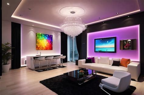 Premium Photo | RGB Lighting Symphony Colorful Ambiance Creation