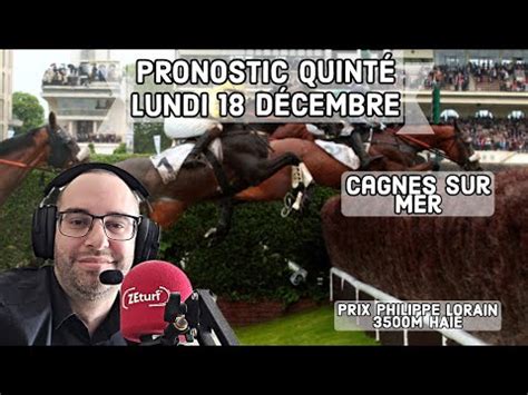 Pronostic Quinte Lundi 18 Décembre 2023 Cagnes sur Mer Prix