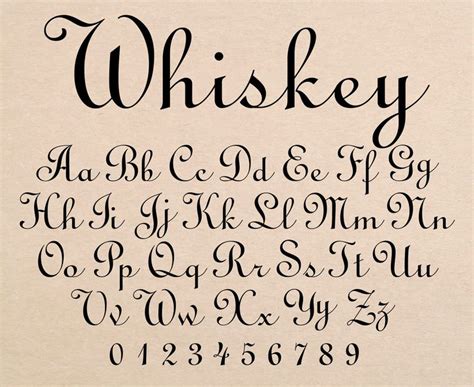 Cursive Font Whiskey Font Cursive Letters Svg Bourbon Font Scotch Font ...