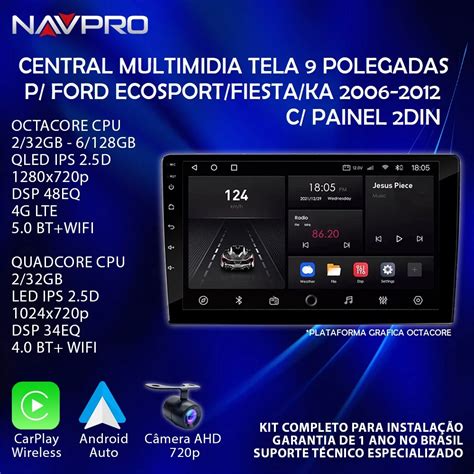 Para FORD ECOSPORT FIESTA KA 2006 2012 9 POLEGADAS Central Multimidia