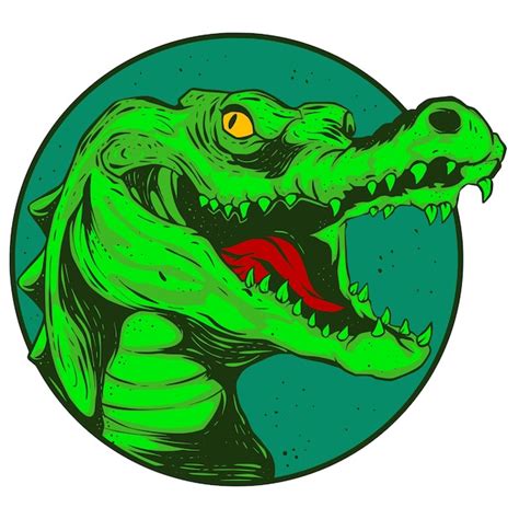 Crocodile Mascotte Logo Illustration Vecteur Vecteur Premium