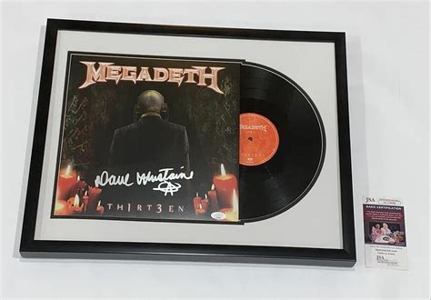 DAVE MUSTAINE SIGNED MEGADETH TH1RT3EN 16x20 VINYL ALBUM DISPLAY JSA COA | Autographia