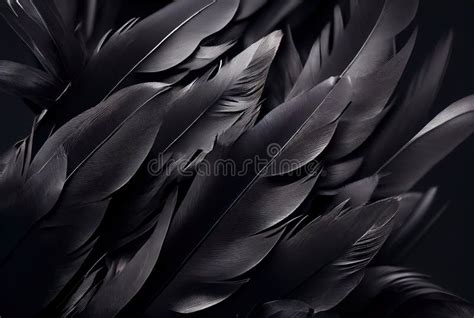 Black Feathers Background Black Swan Wings Pattern Abstract