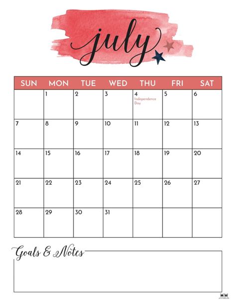 July 2024 Calendars 50 Free Printables Printabulk