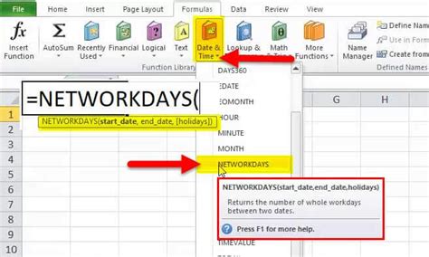 Networkdays Function In Excel How To Use Example