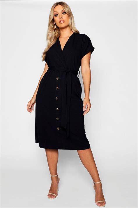 Plus Belted Button Down Midi Dress Midi Dress Midi Dress Plus Size Pretty Black Dresses