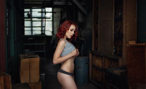 Wallpaper Women Redhead Ass Panties Belly Brunette 1350x823