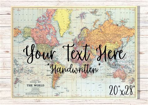 Custom Map Cavallini Map Custom Gift X Map World Map Etsy