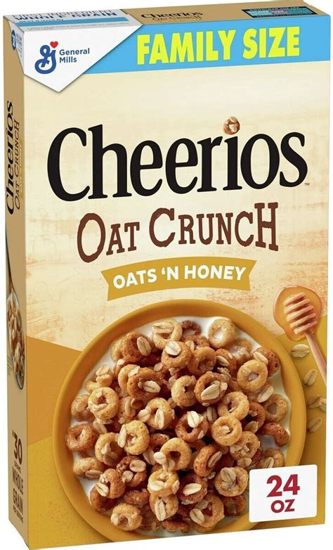 New General Mills Cheerios Oat Crunch Oats N Honey Flavor Cereal 24 Oz