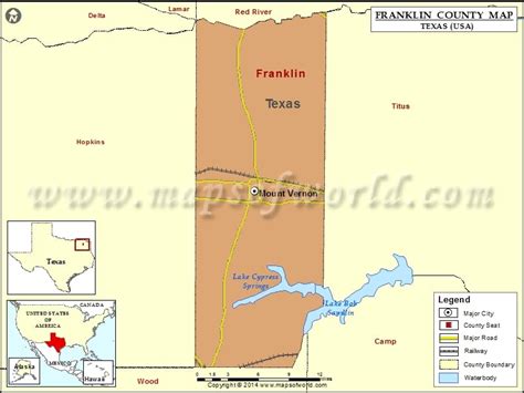 Franklin County Map | Map of Franklin County, Texas