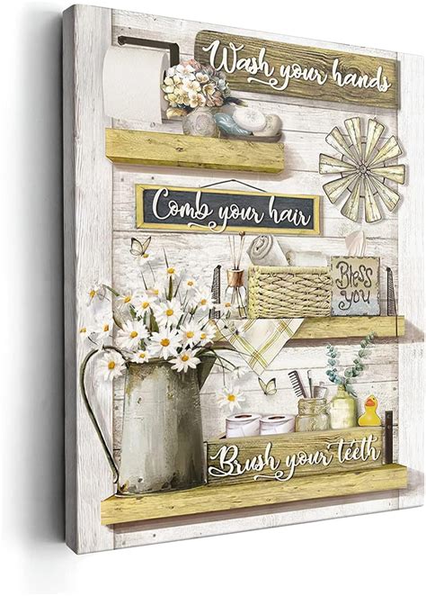 AAzaqTin Farmhouse Bathroom Decor Wall Art Cute Bathroom Sign Poster