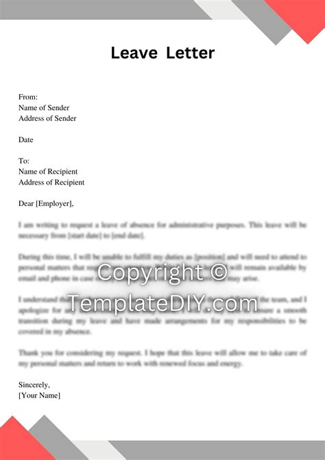 Administrative Leave Letter Sample with Examples [Word]