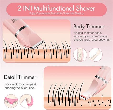 2 In 1 Electric Bikini Trimmer For Women Painless Hair Removal Razor