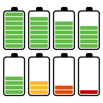 Battery Level Indicator Set From Low To Full Vector Battery Battery