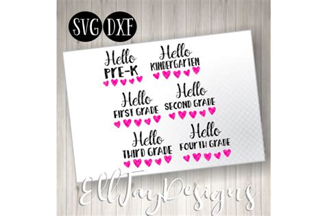 Hello School Hearts Bundle By Elljaydesigns Thehungryjpeg