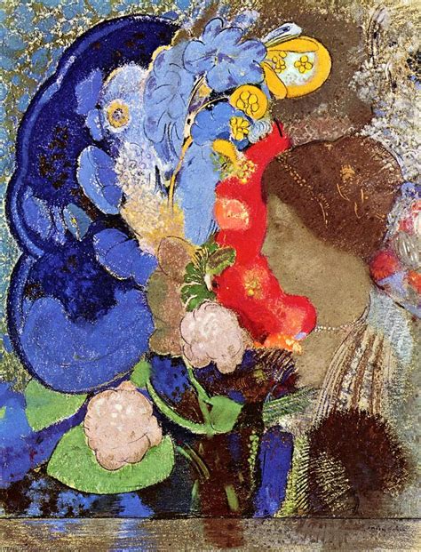 Museum Art Reproductions Woman With Flowers By Odilon Redon 1840 1916