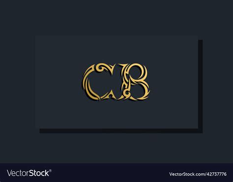 Luxury initial letters cb logo design Royalty Free Vector