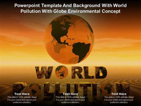 Powerpoint Template And Background With World Pollution With Globe