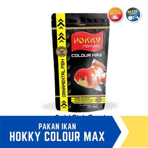 Pakan Ikan Hias Aquarium HOKKY Colour Max 100g Pelet Kecil Untuk Mas