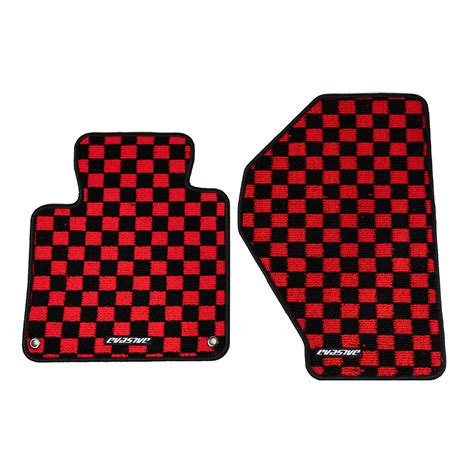 Evasive Motorsports Evasive Motorsports Checkered Floor Mats Red Black Honda S2000 00 09