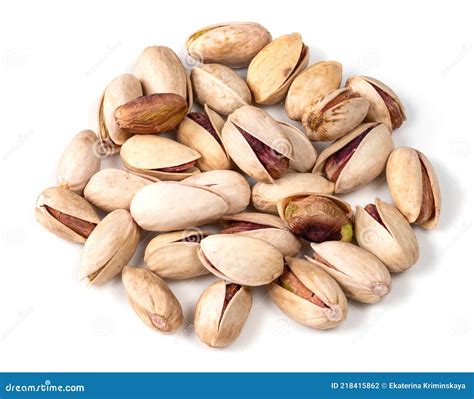 Pile Of Ripe Pistachio Nuts Closeup On White Stock Photo Image Of