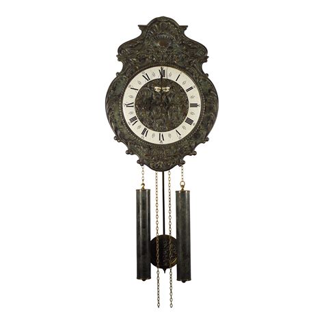 Vintage Mechanical Wall Pendulum Clock With Two Weights From