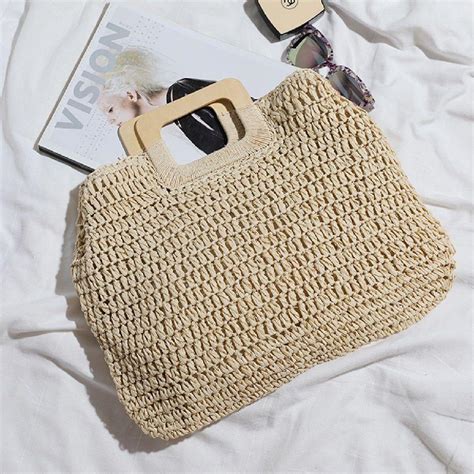 Bolsa Feminina De Palha Praia Artesanal Palha Natural Luxo Bolsa De