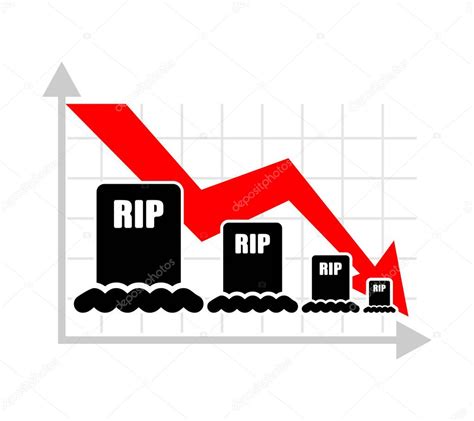 Gráfico de disminución de la mortalidad Reduciendo tumbas Ilustración