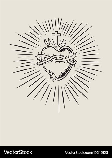 Sacred heart of jesus Royalty Free Vector Image